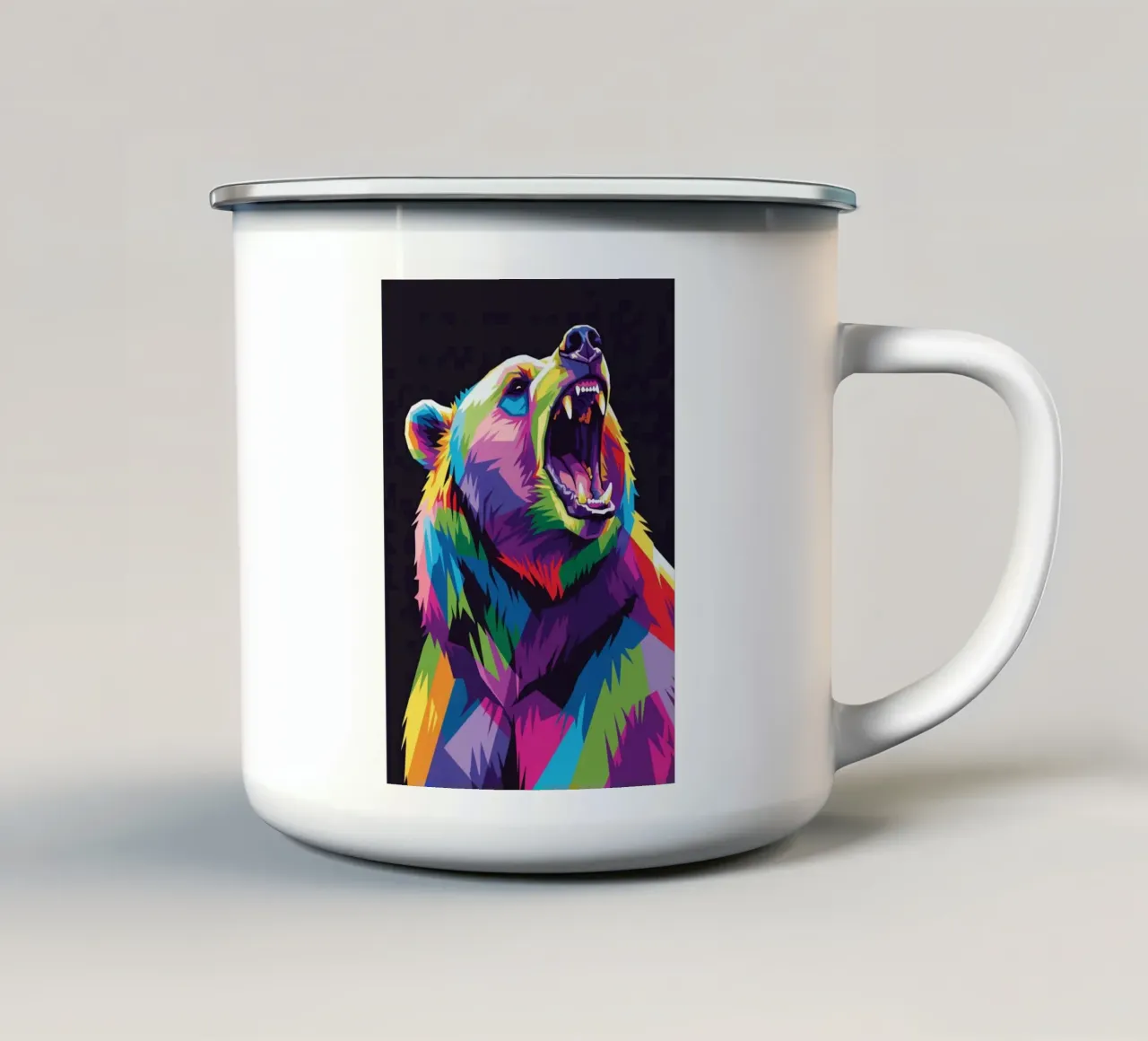 Colorato di orso #2 tazza in smalto da Wild Life studio