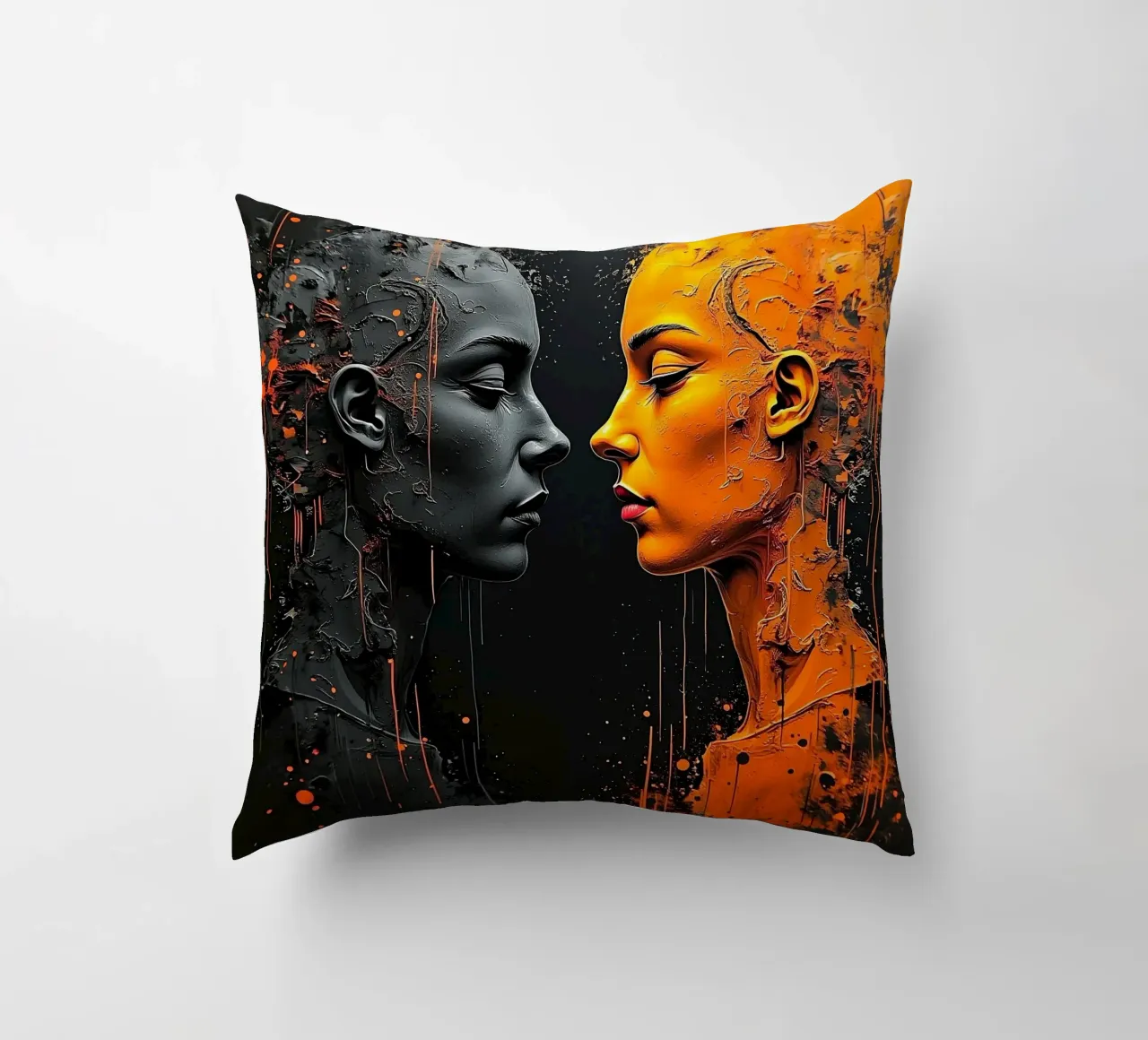 Immagine_specchio_arancio_1 cuscino da AI-Portraits by LK