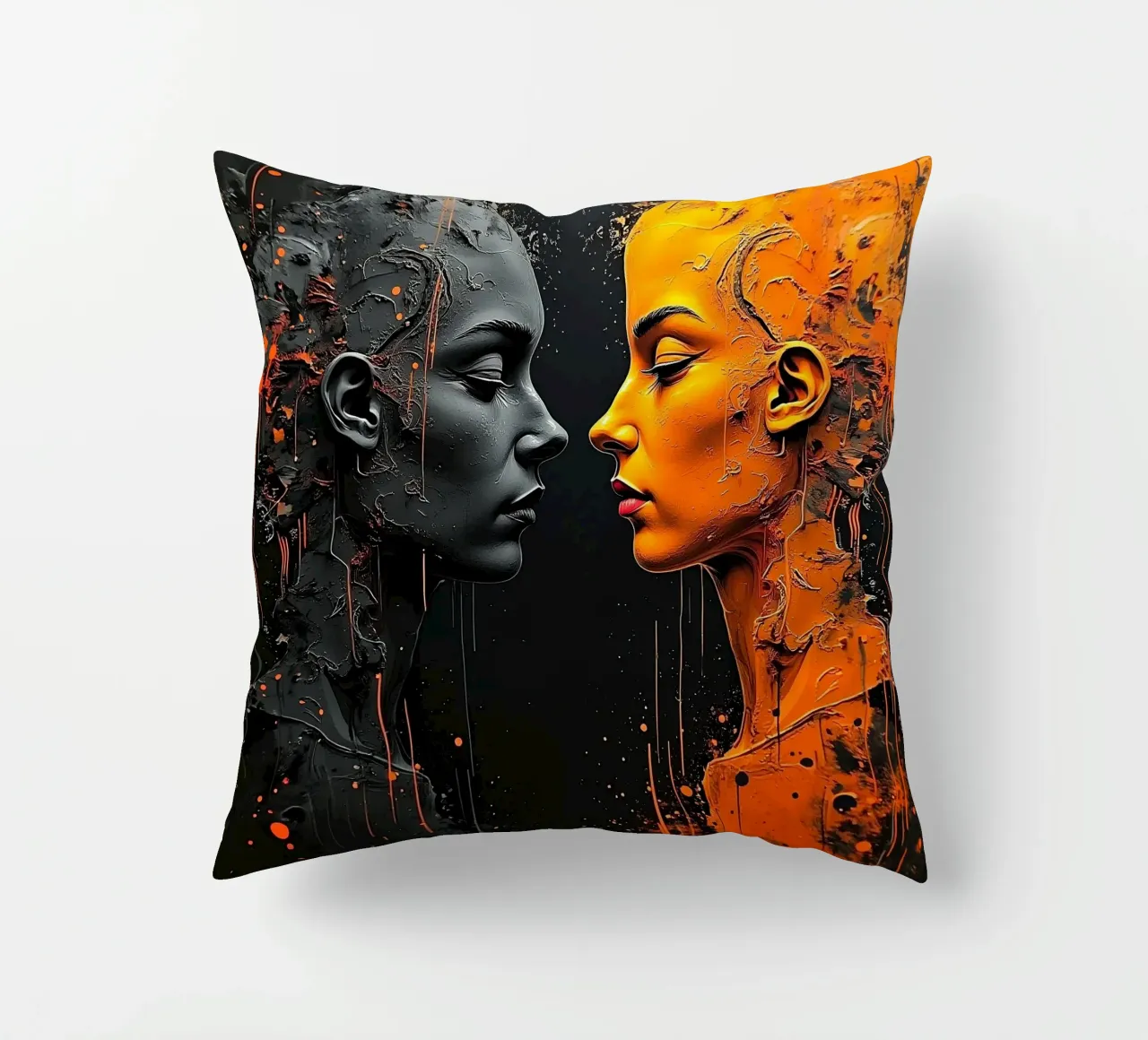 Immagine_specchio_arancio_1 cuscino da AI-Portraits by LK