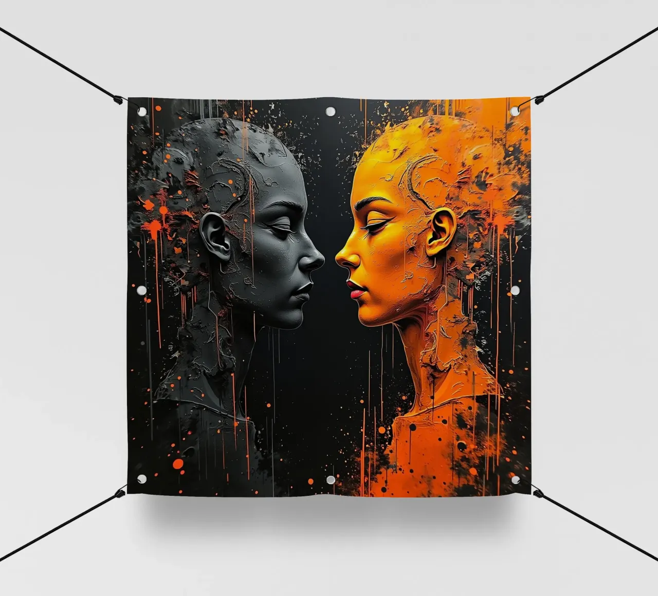Immagine_specchio_arancio_1 telo in pvc da AI-Portraits by LK