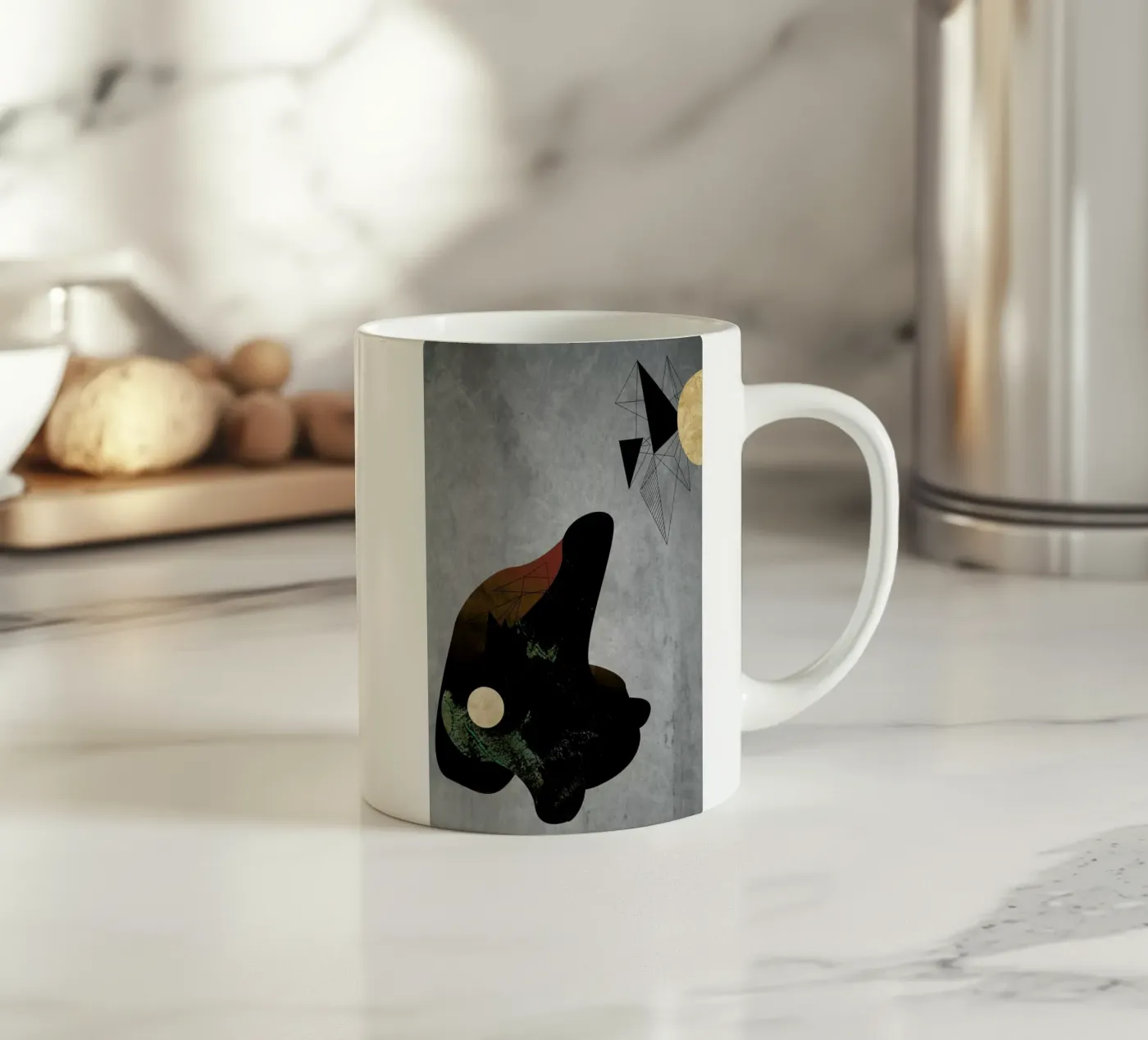 Collage ceramic mug by Andreas Jarner