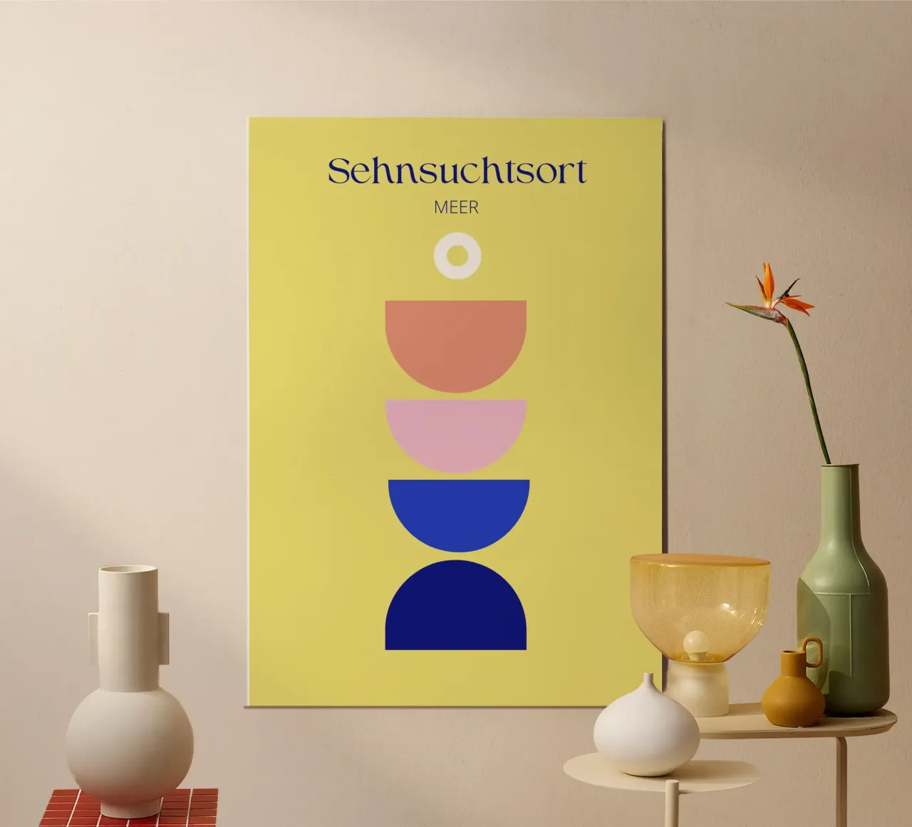 Sehnsuchtsort Meer poster con telaio in legno da Grünkraftwerk