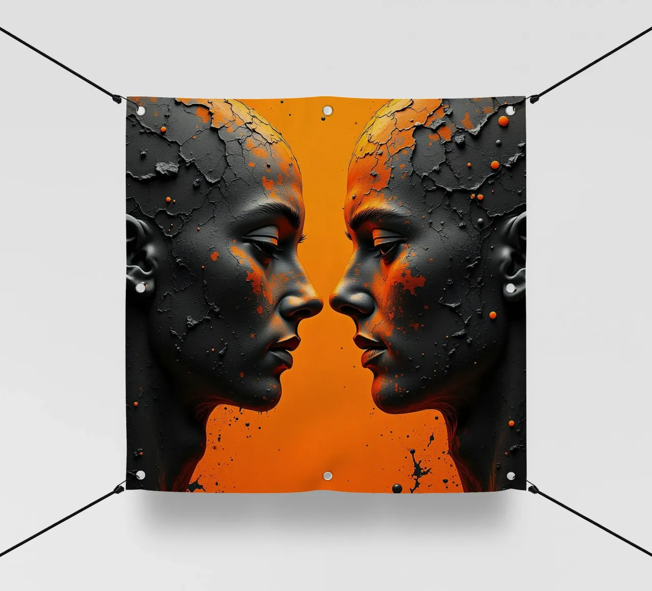 Immagine_specchio_arancione_2 telo in pvc da AI-Portraits by LK