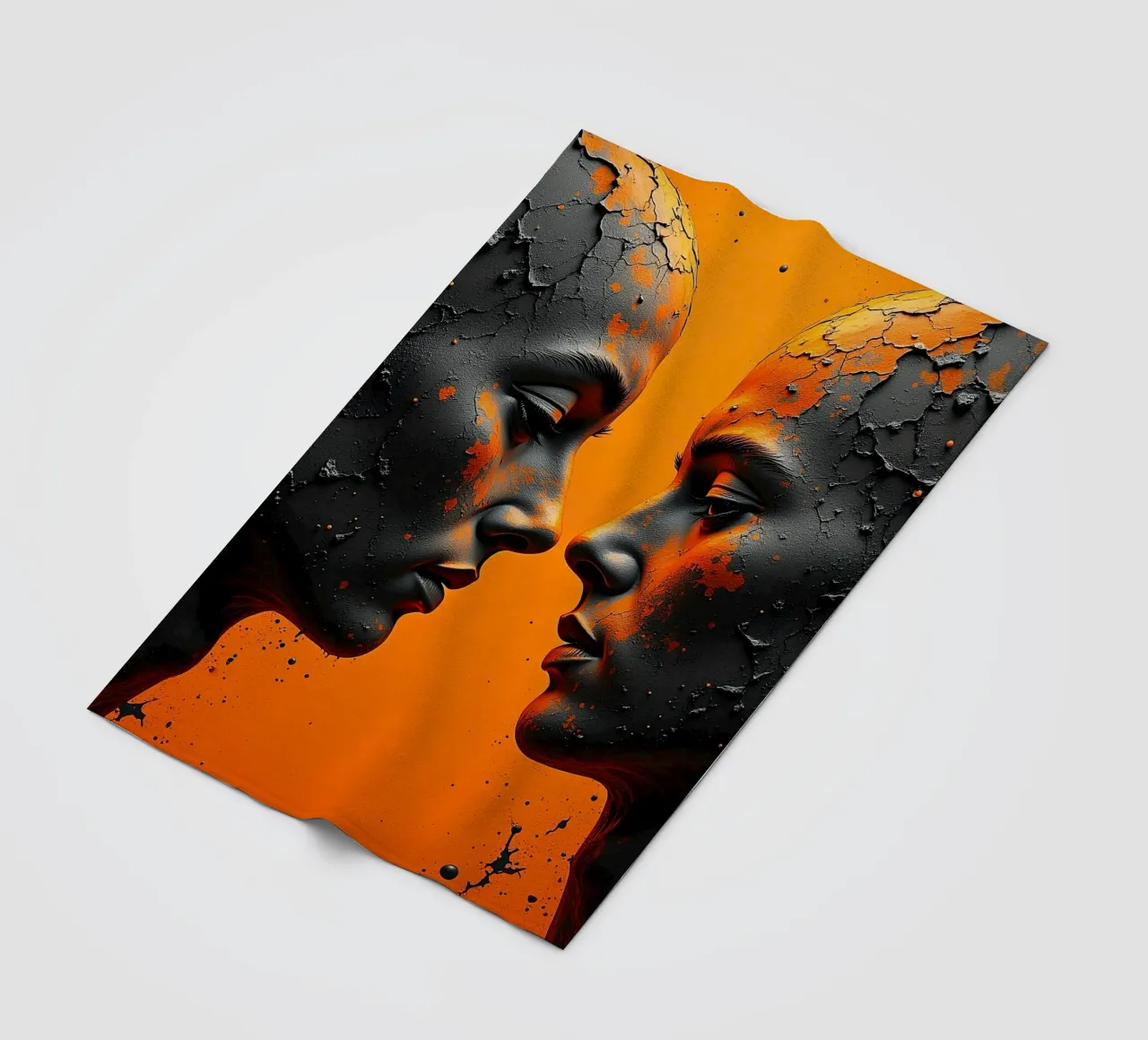 Immagine_specchio_arancione_2 coperta in pile da AI-Portraits by LK
