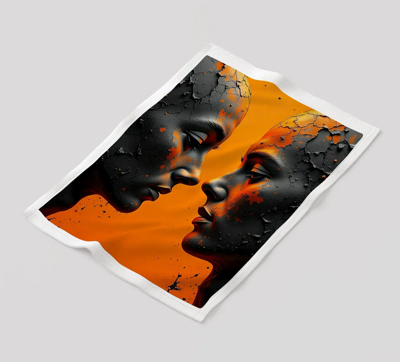 Immagine_specchio_arancione_2 coperta in pile da AI-Portraits by LK