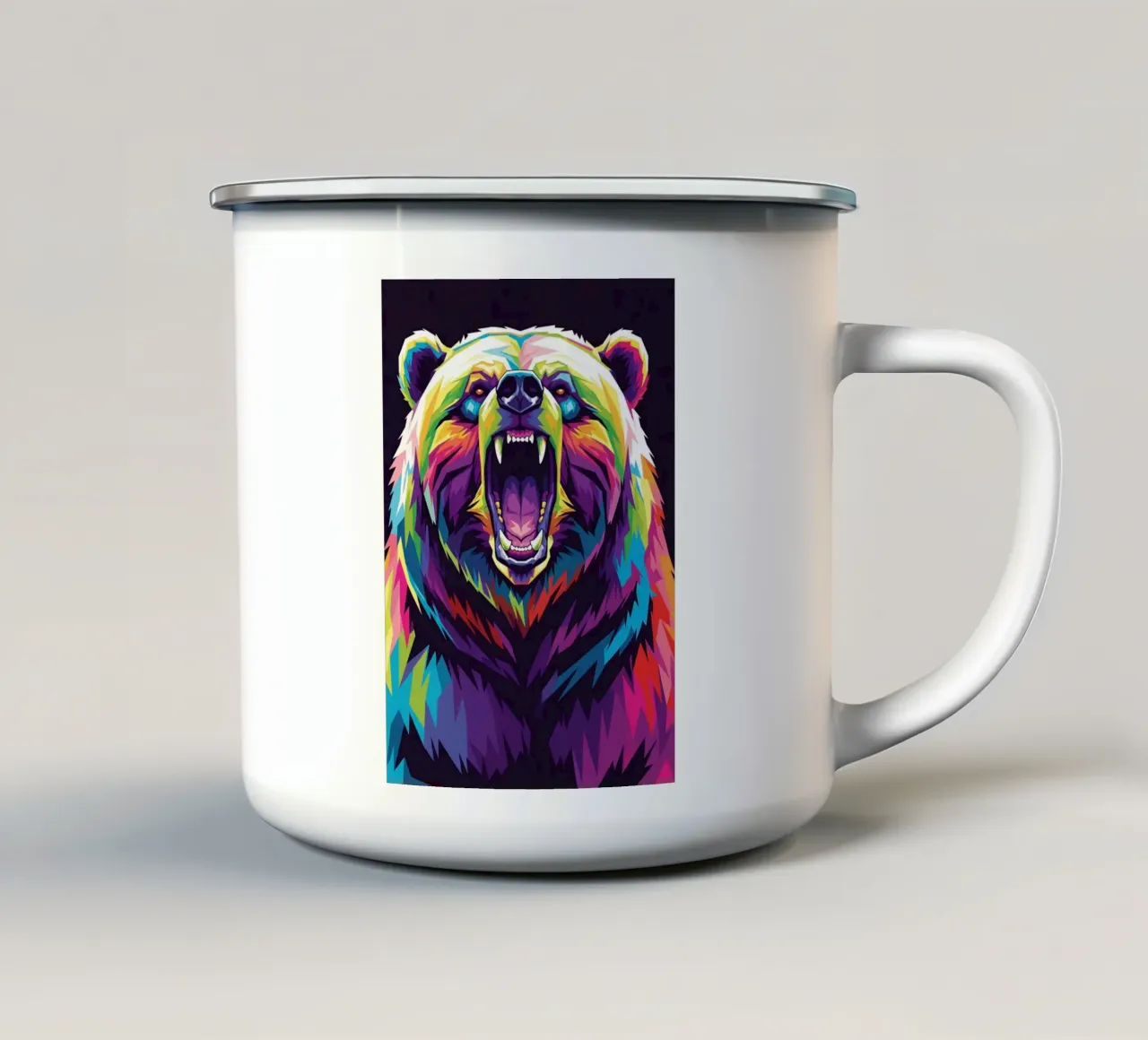 Colorato di orso #3 tazza in smalto da Wild Life studio
