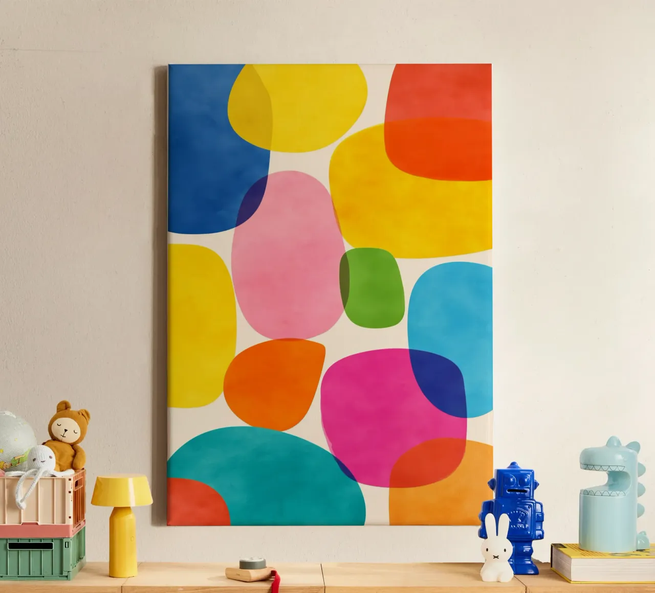 Jellybean Shapes tela con Cornice a cassetta da Kiara