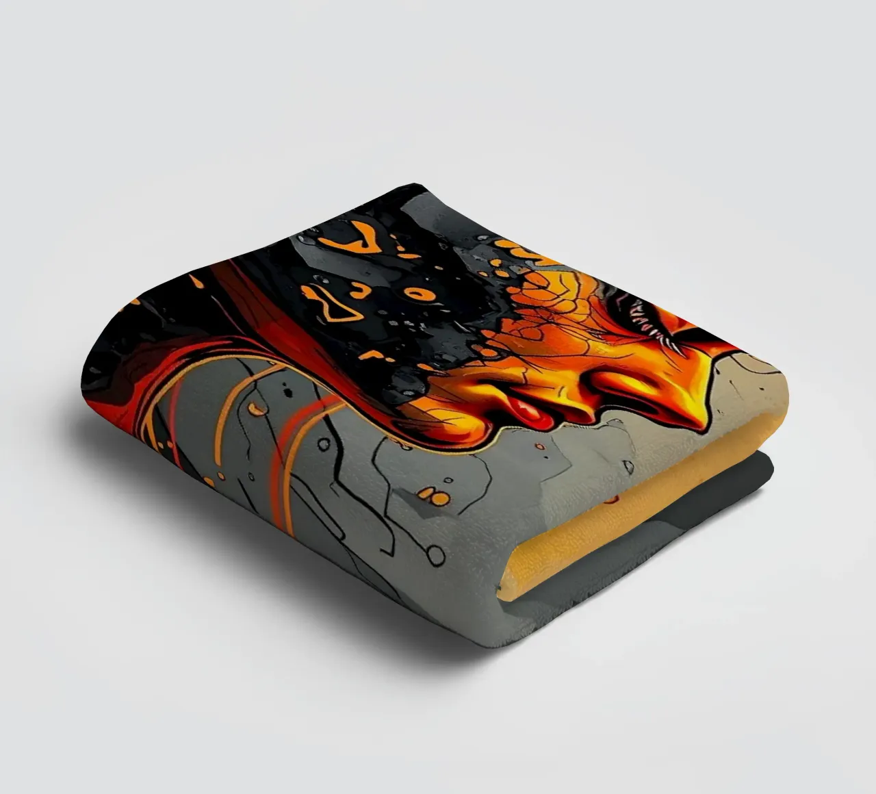 Mirror_image_orange_3 towel by AI-Portraits by LK