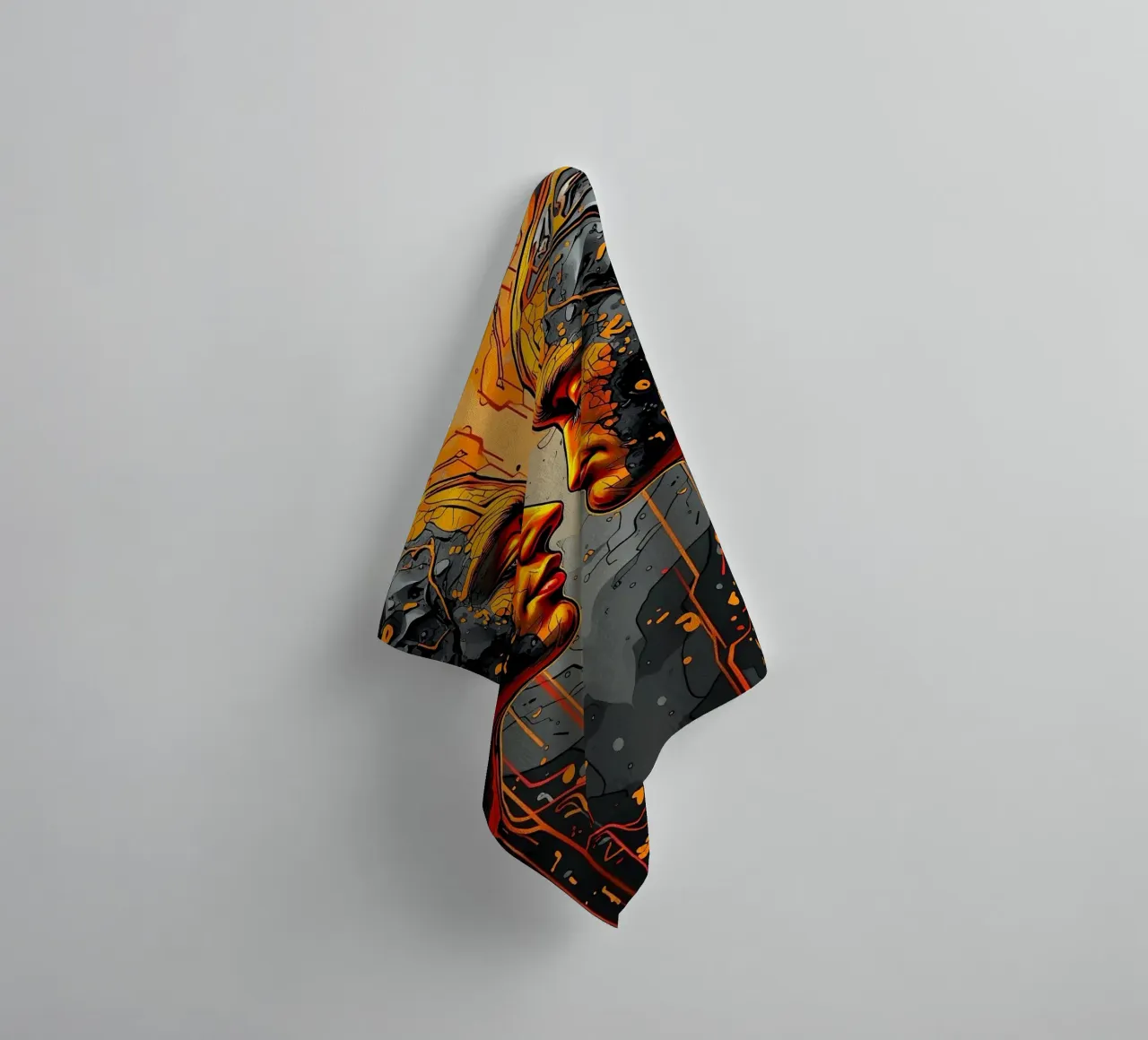 Mirror_image_orange_3 towel by AI-Portraits by LK