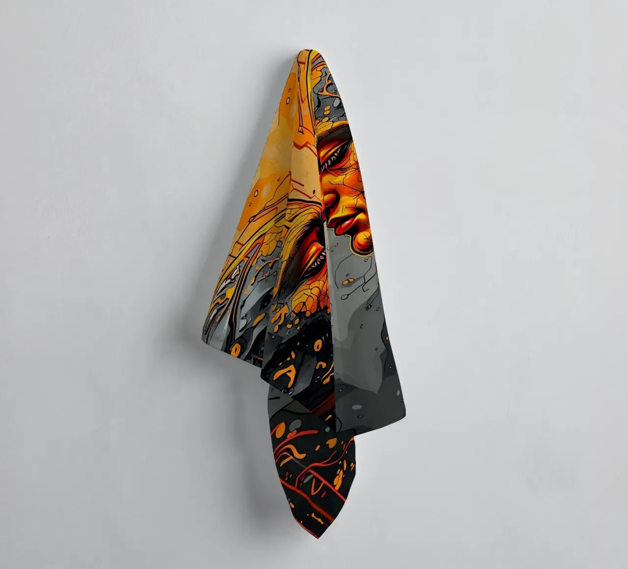 Mirror_image_orange_3 towel by AI-Portraits by LK