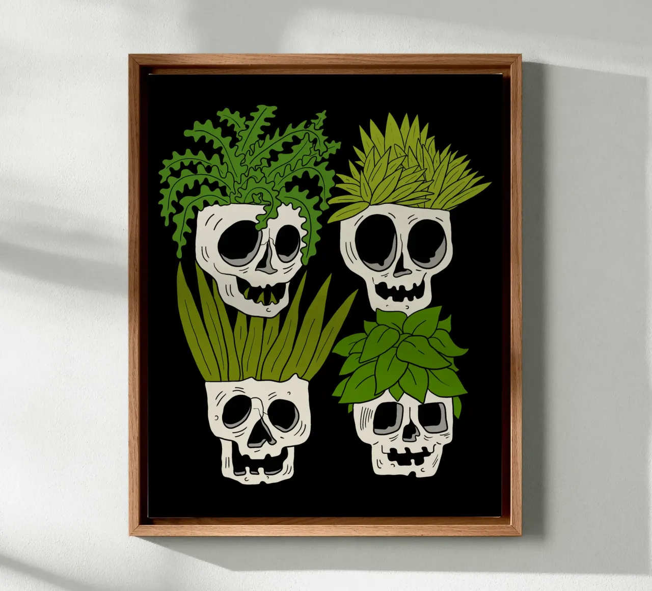 Skulls pots canvas with Floater frame by TijanaArtStudio88