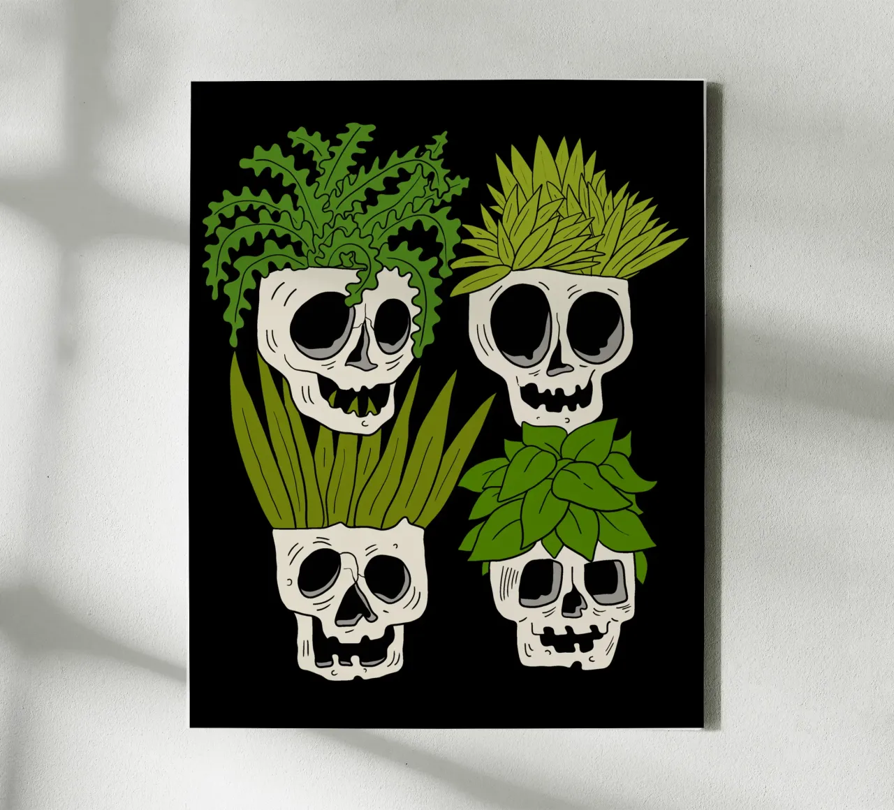 Skulls pots canvas with Floater frame by TijanaArtStudio88