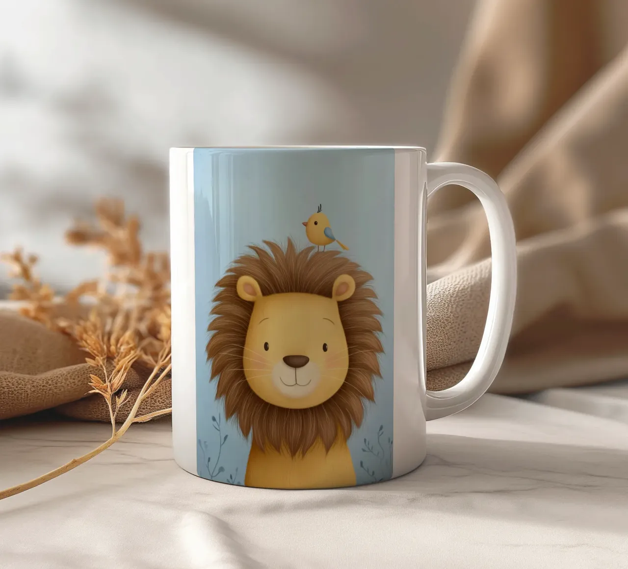 Lion & the Little Bird tazza in ceramica da Kiara