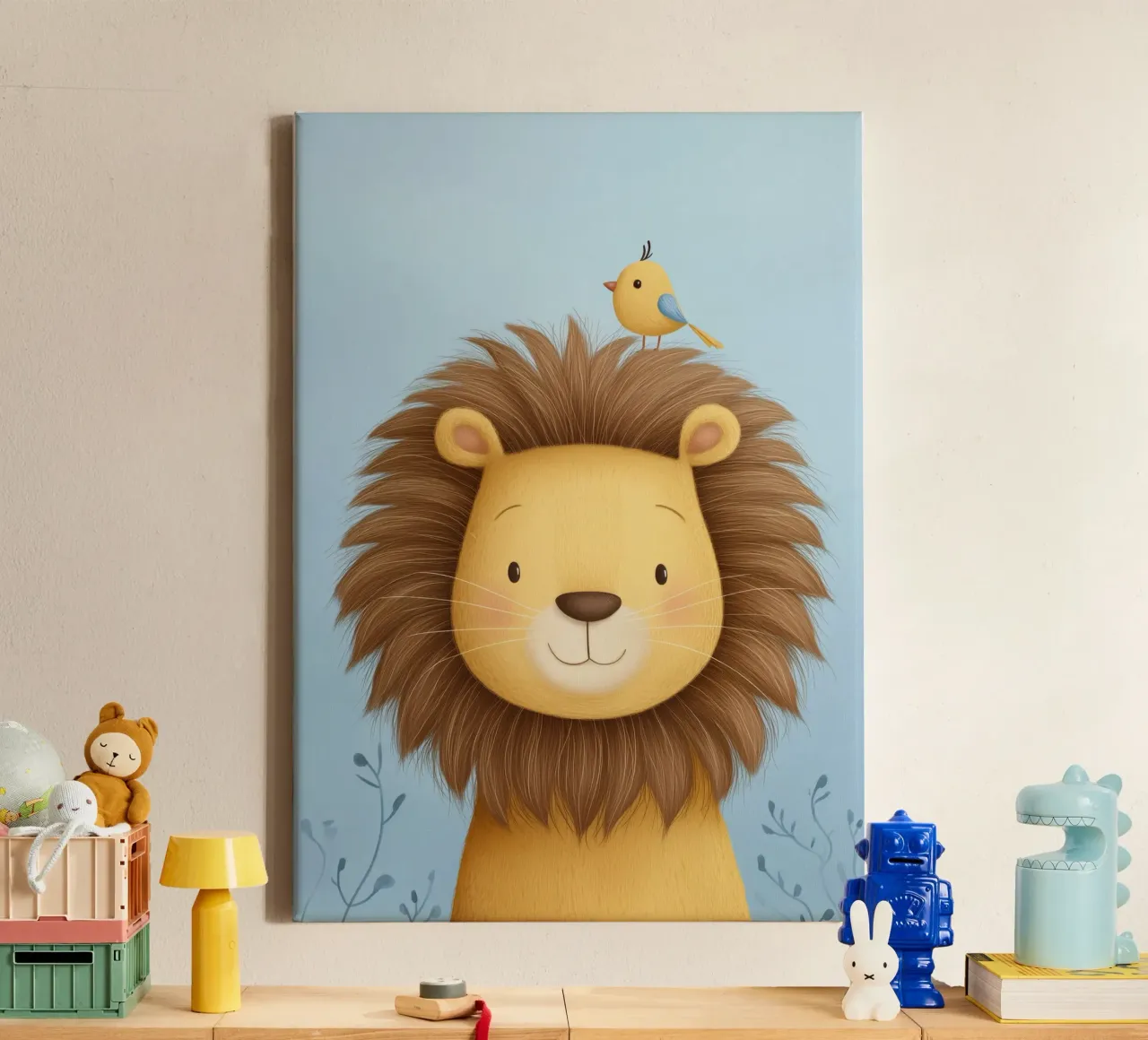 Lion & the Little Bird tela con Cornice a cassetta da Kiara