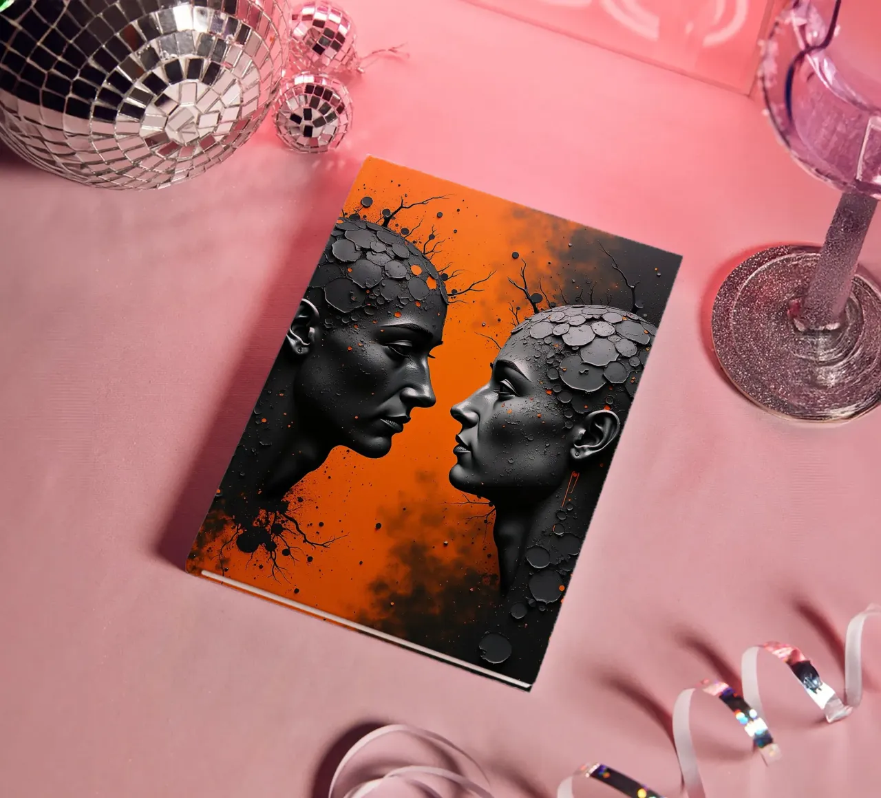 Mirror_image_orange_4 notebook by AI-Portraits by LK