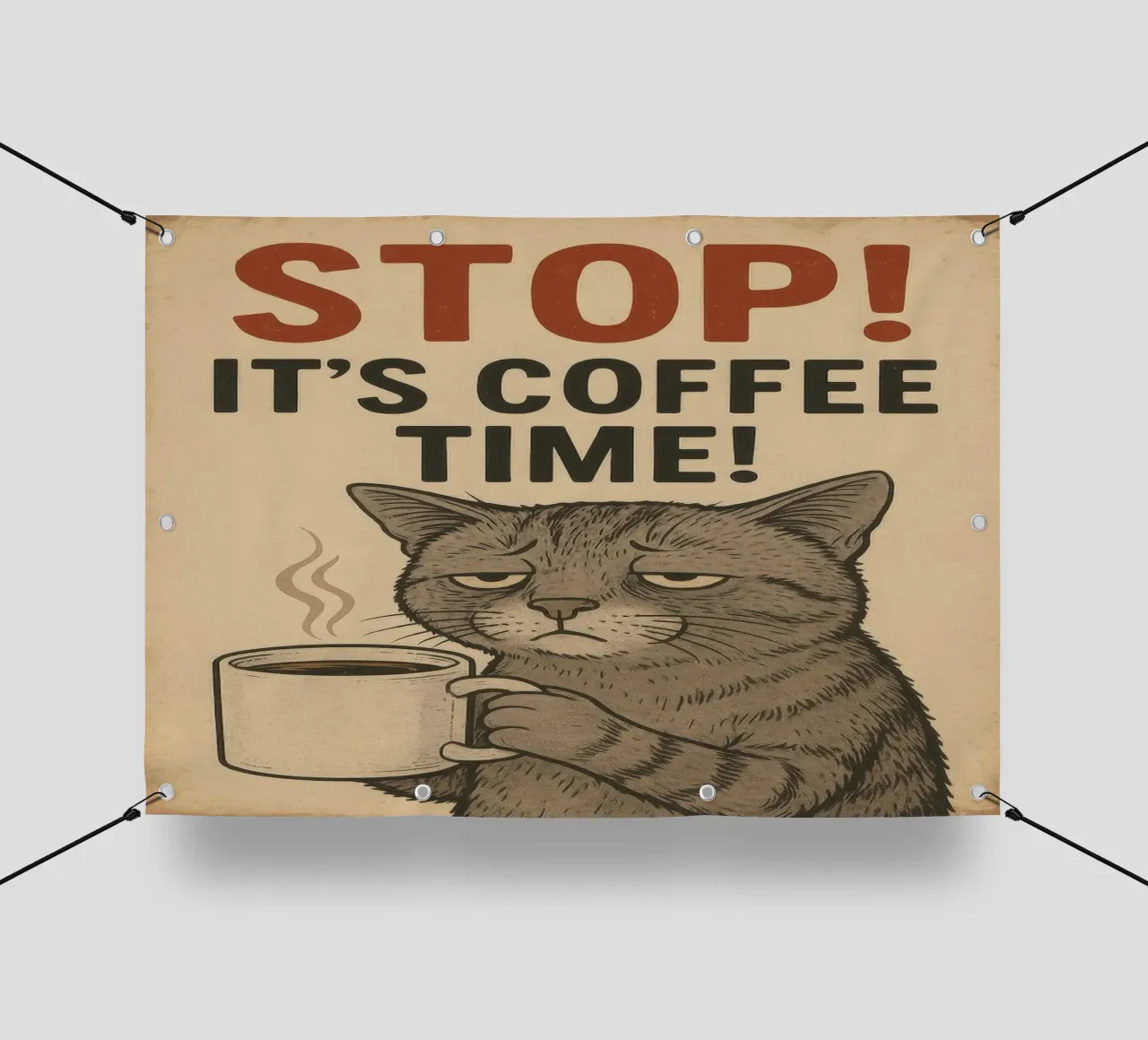 Stop It's Coffee Time Cat telo in pvc da Nando Art