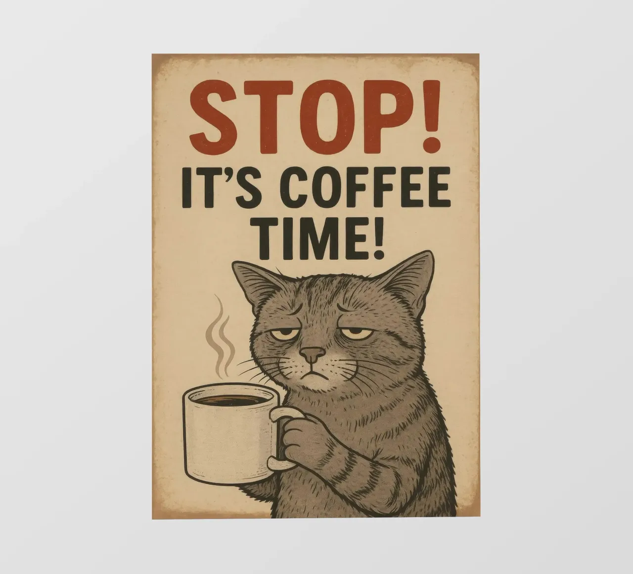 Stop It's Coffee Time Cat telo in pvc da Nando Art