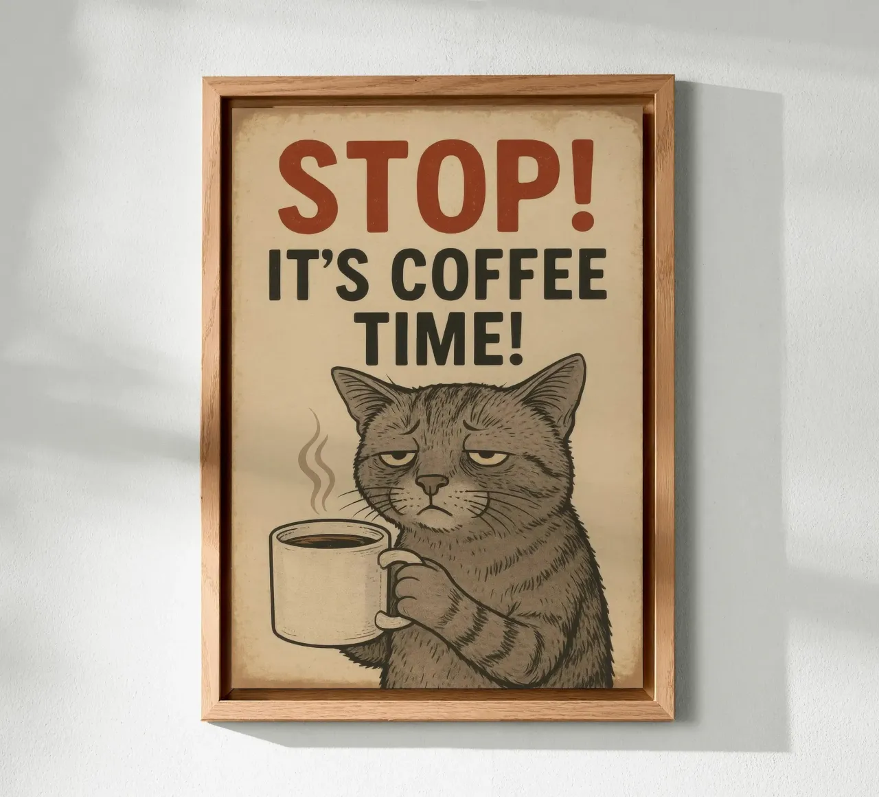 Stop It's Coffee Time Cat pannello forex da Nando Art