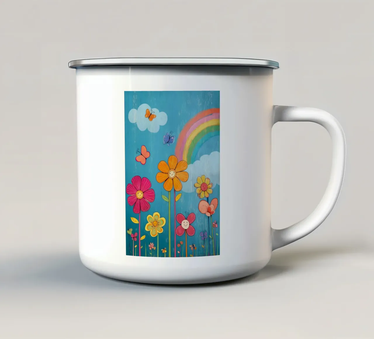 Rainbow Garden Party tazza in smalto da Kiara
