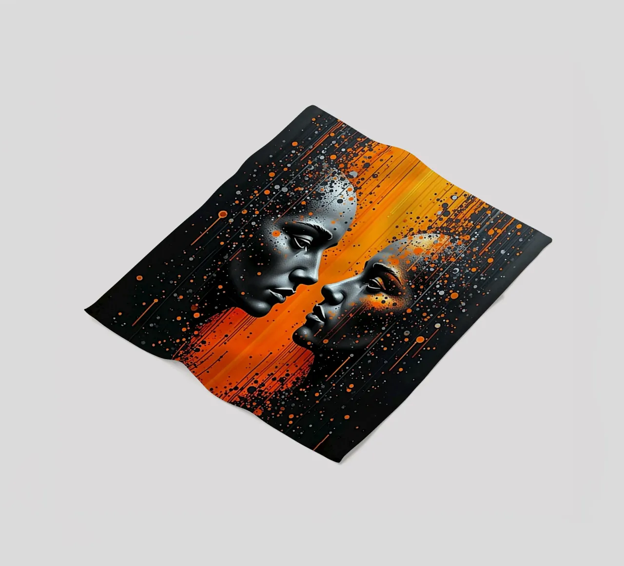 Immagine_specchio_arancio_5 coperta in pile da AI-Portraits by LK