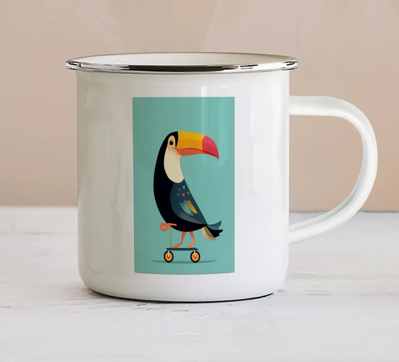 Scooter Toucan tazza in smalto da Kiara