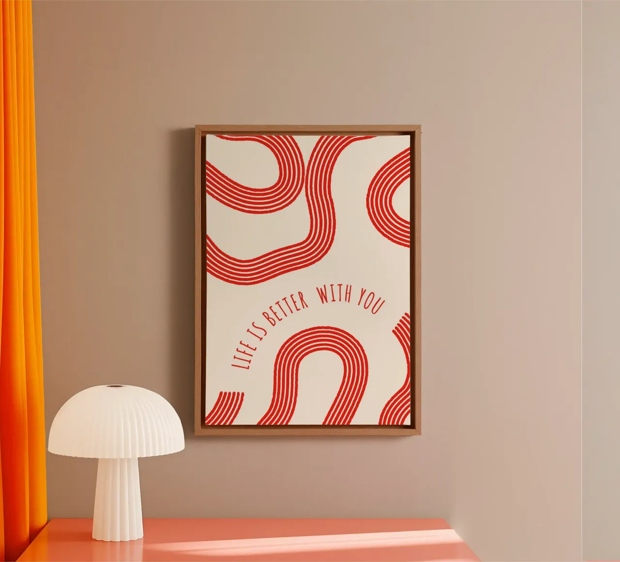 Life is better with you canvas with Floater frame by Grünkraftwerk