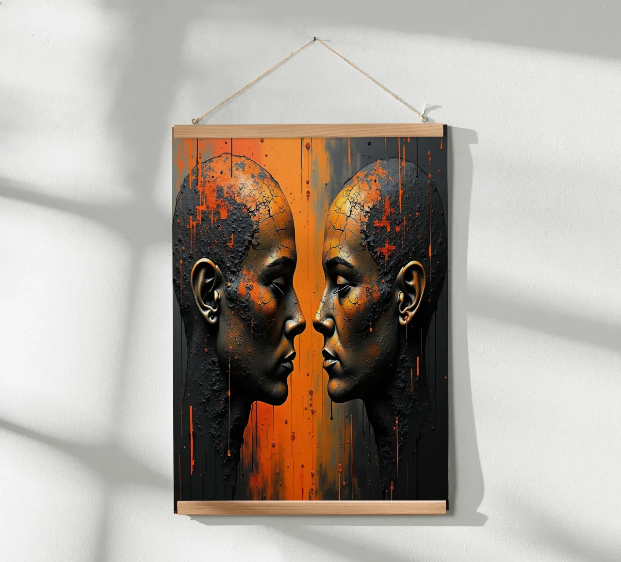 Immagine_specchio_arancione_6 poster con telaio in alluminio da AI-Portraits by LK