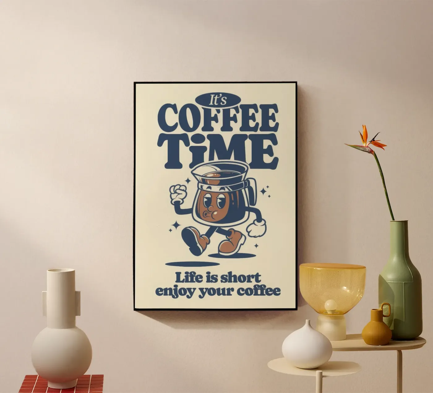 It's Coffee Time Cartoon plexiglass da Nando Art