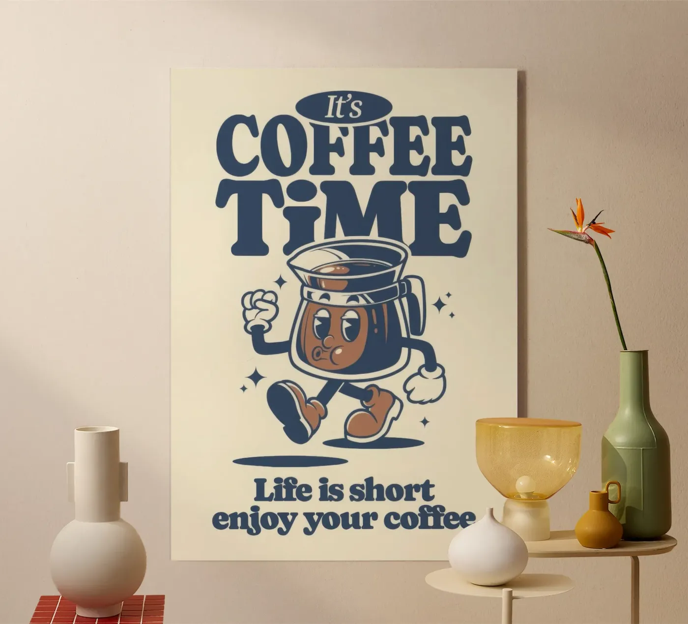 It's Coffee Time Cartoon plexiglass da Nando Art