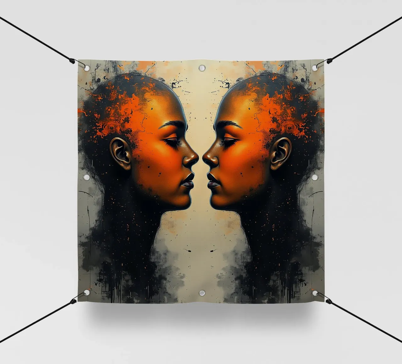 Immagine_specchio_arancione_9 telo in pvc da AI-Portraits by LK