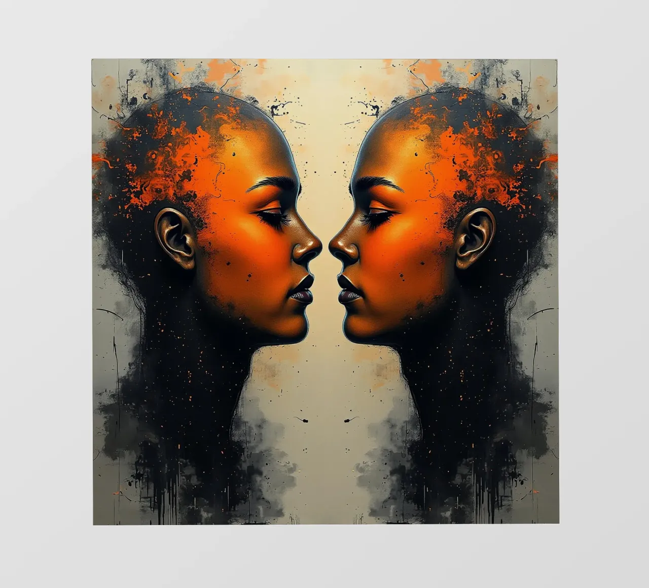 Immagine_specchio_arancione_9 telo in pvc da AI-Portraits by LK