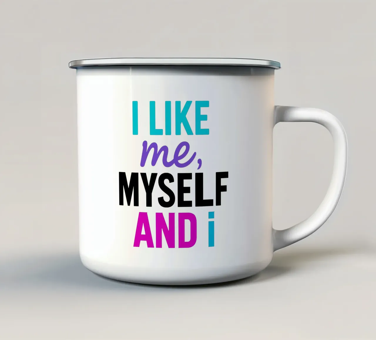 I LIKE ME MYSELF AND I tazza in smalto da Vintage Van Gogh