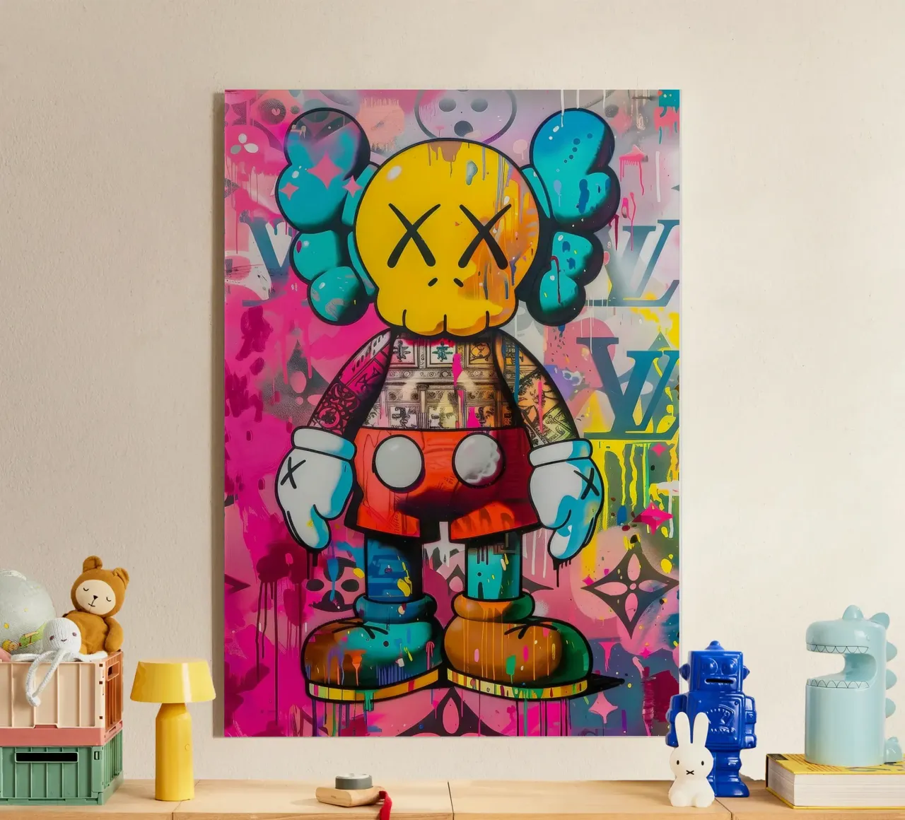 Kaws Inspired Pop Art Painting plexiglass da Nando Art