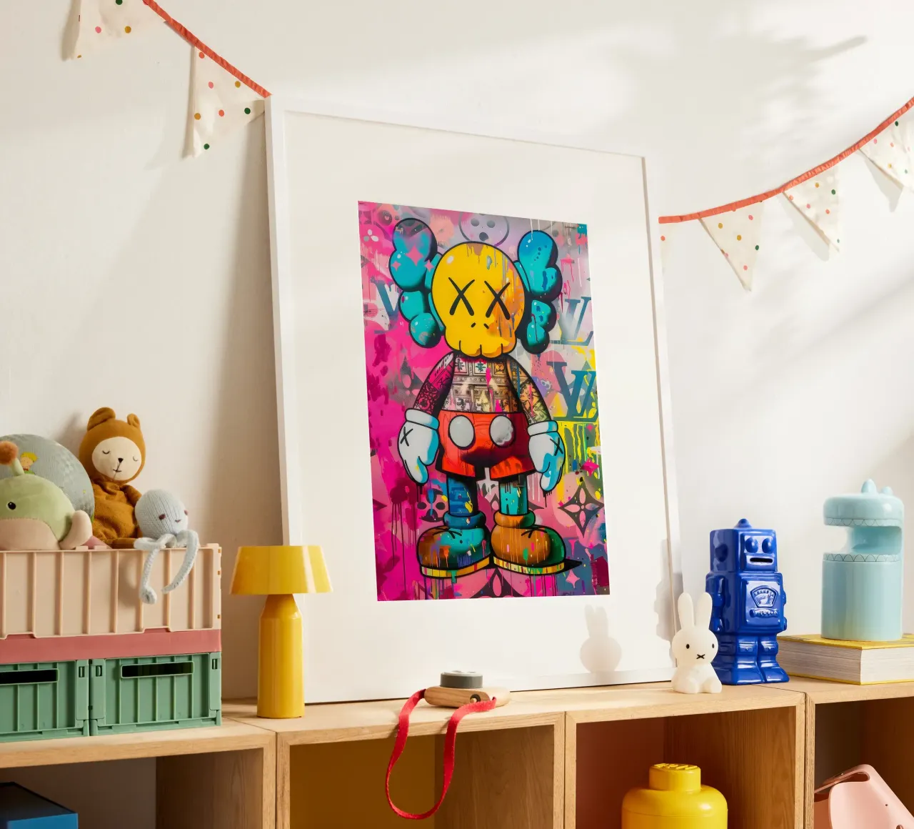 Kaws Inspired Pop Art Painting carta hahnemühle da Nando Art