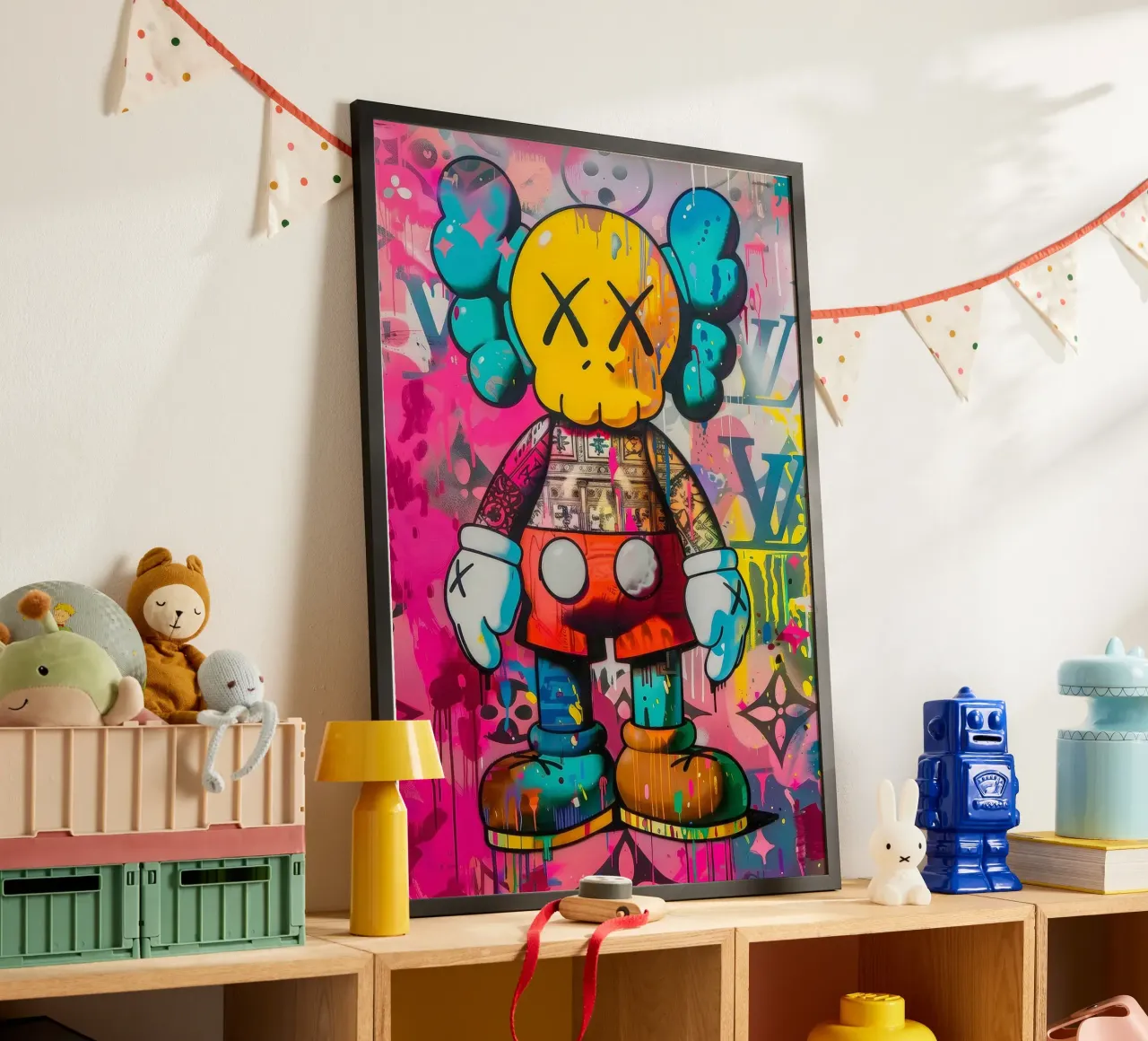 Kaws Inspired Pop Art Painting carta hahnemühle da Nando Art