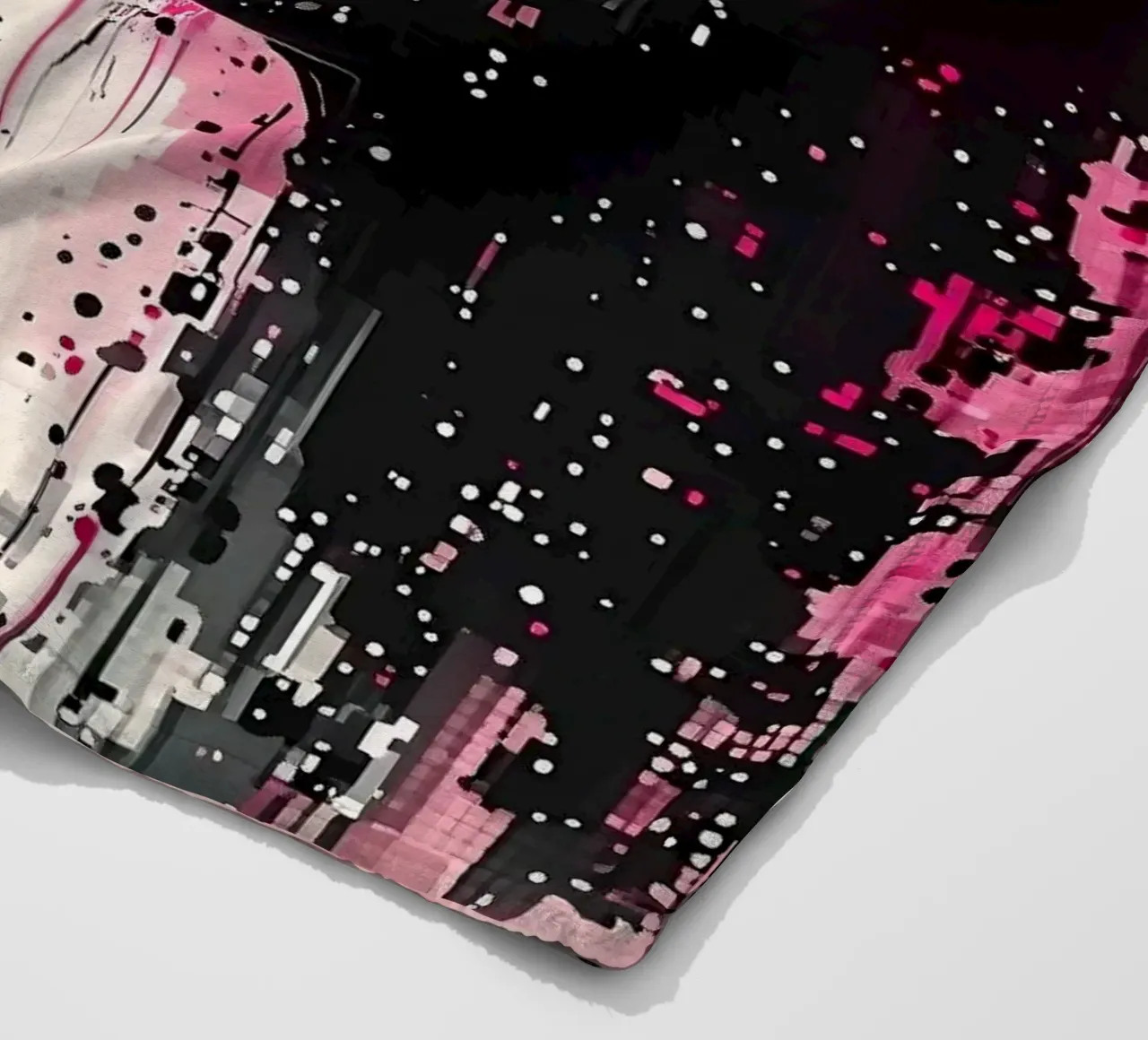 Immagine_specchio_rosa_3 coperta in pile da AI-Portraits by LK