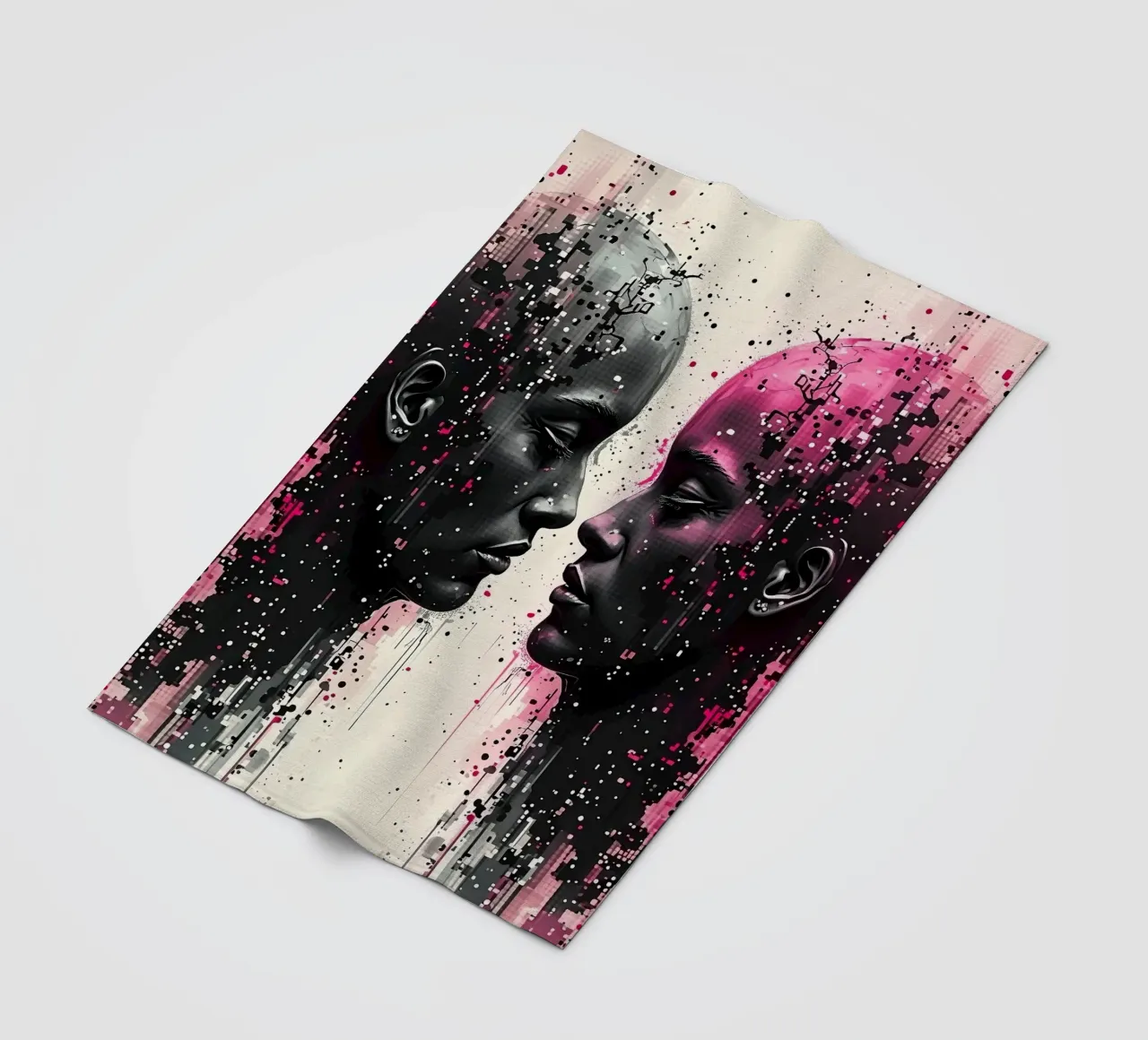 Immagine_specchio_rosa_3 coperta in pile da AI-Portraits by LK