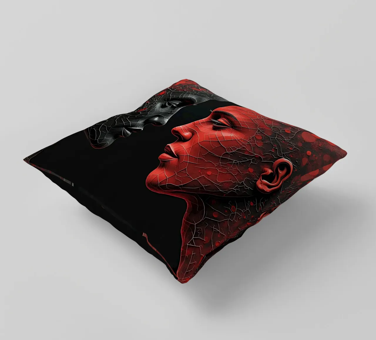 Immagine_specchio_rosso_1 cuscino da AI-Portraits by LK