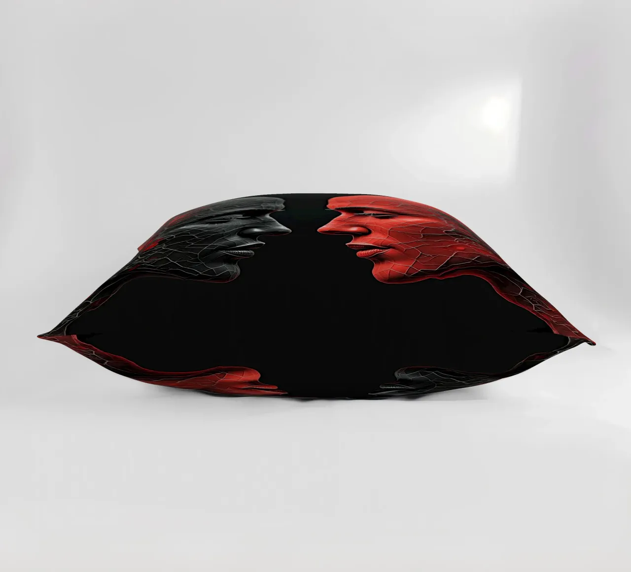 Immagine_specchio_rosso_1 cuscino da AI-Portraits by LK
