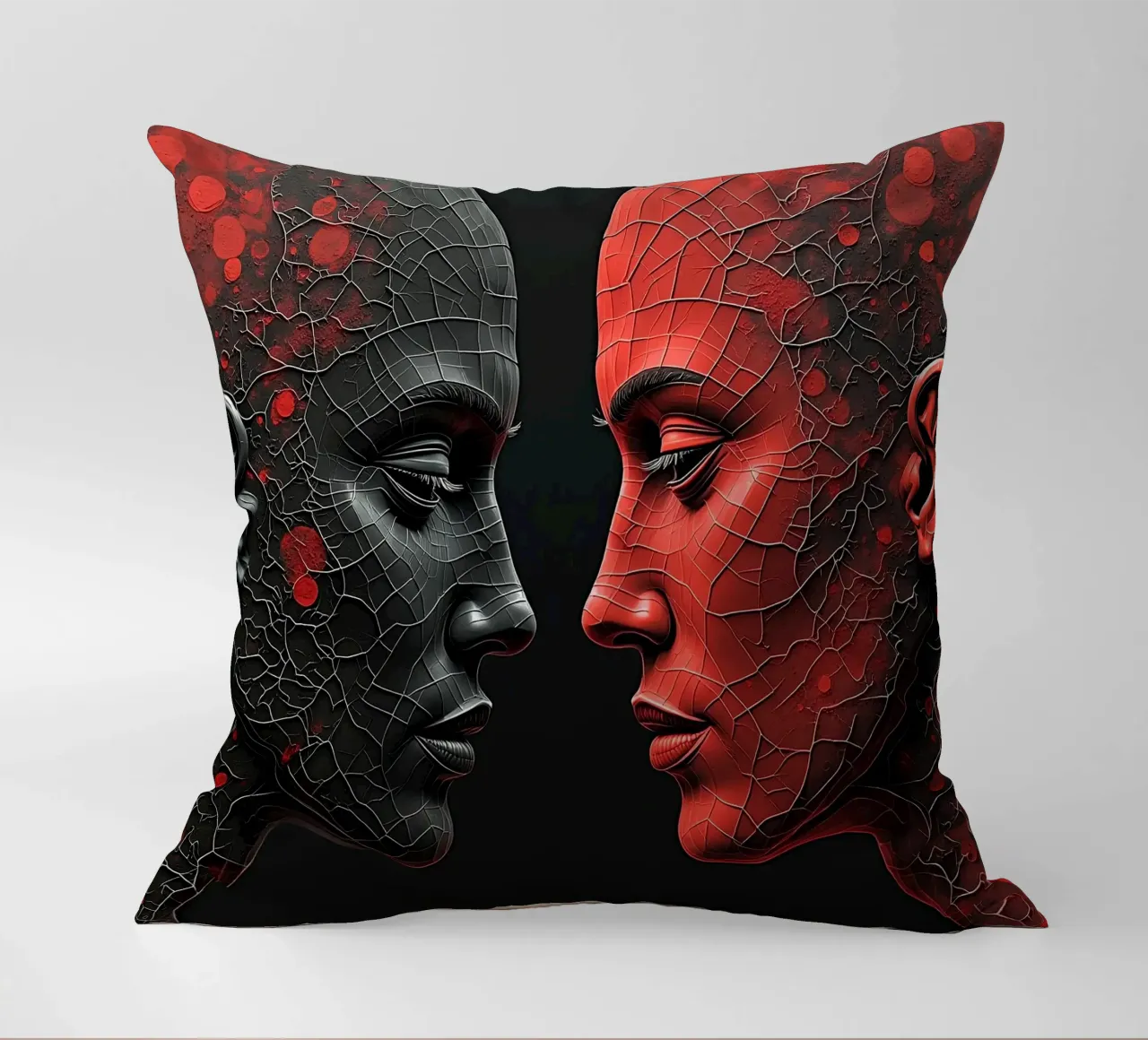 Immagine_specchio_rosso_1 cuscino da AI-Portraits by LK