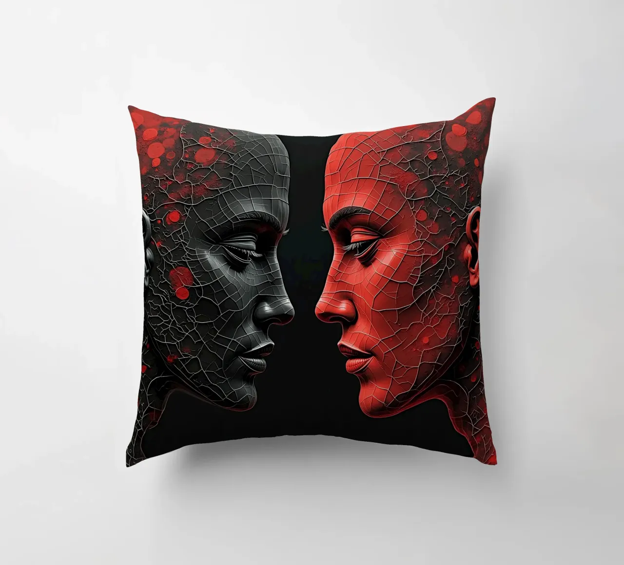 Immagine_specchio_rosso_1 cuscino da AI-Portraits by LK