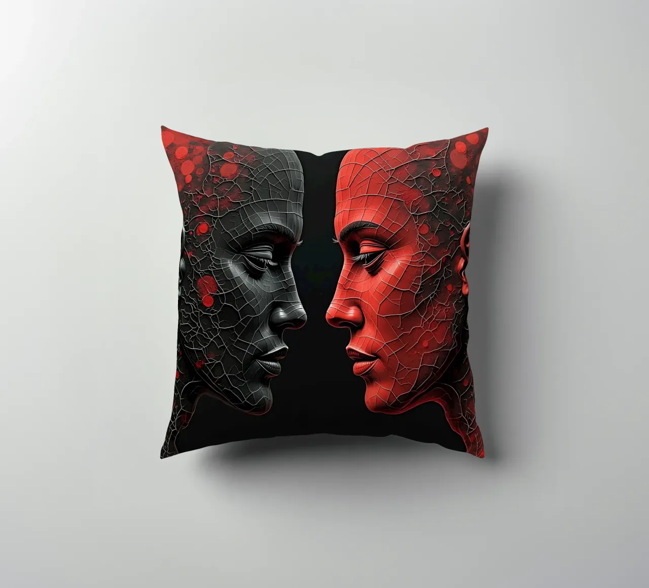 Immagine_specchio_rosso_1 cuscino da AI-Portraits by LK