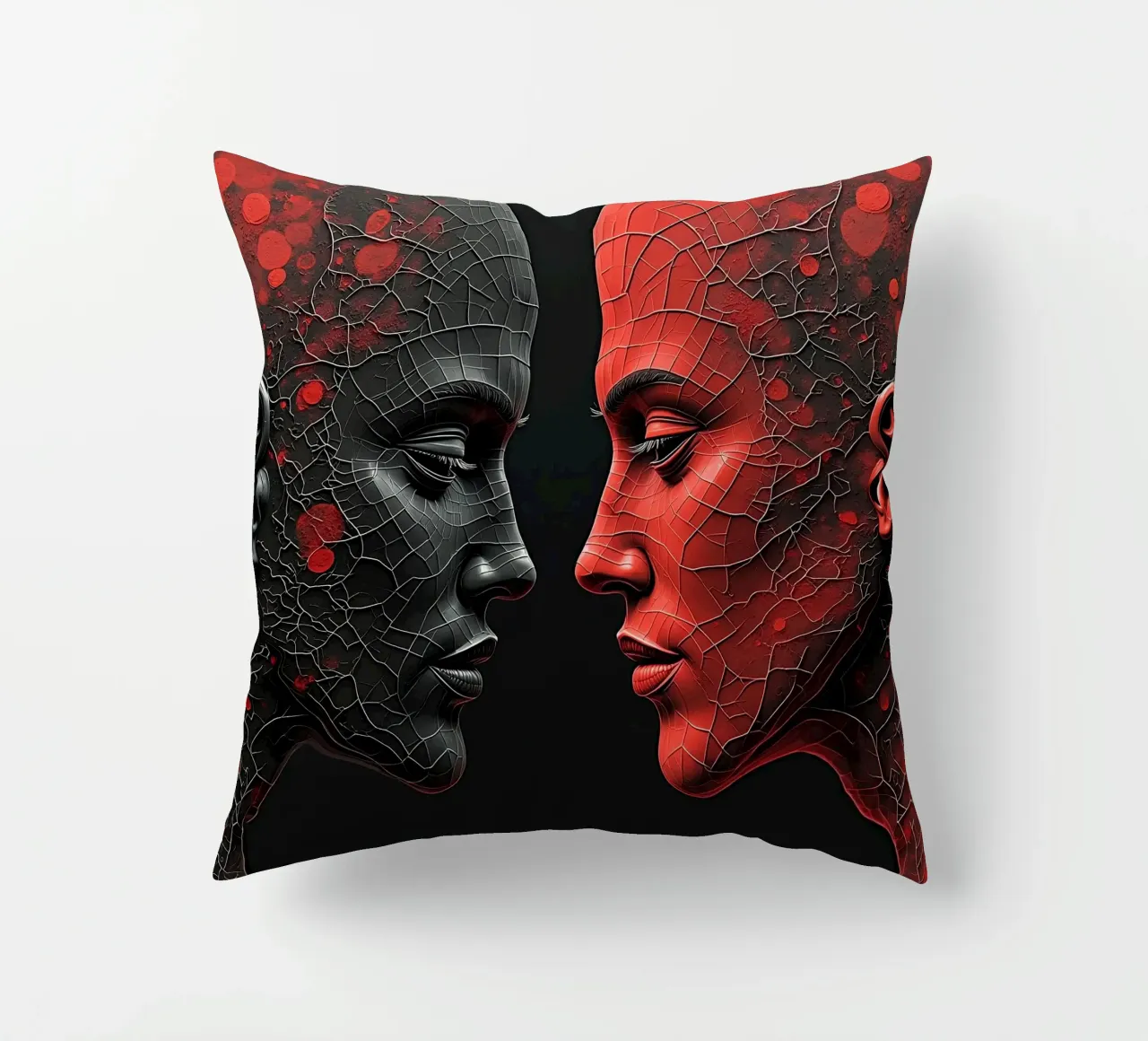 Immagine_specchio_rosso_1 cuscino da AI-Portraits by LK