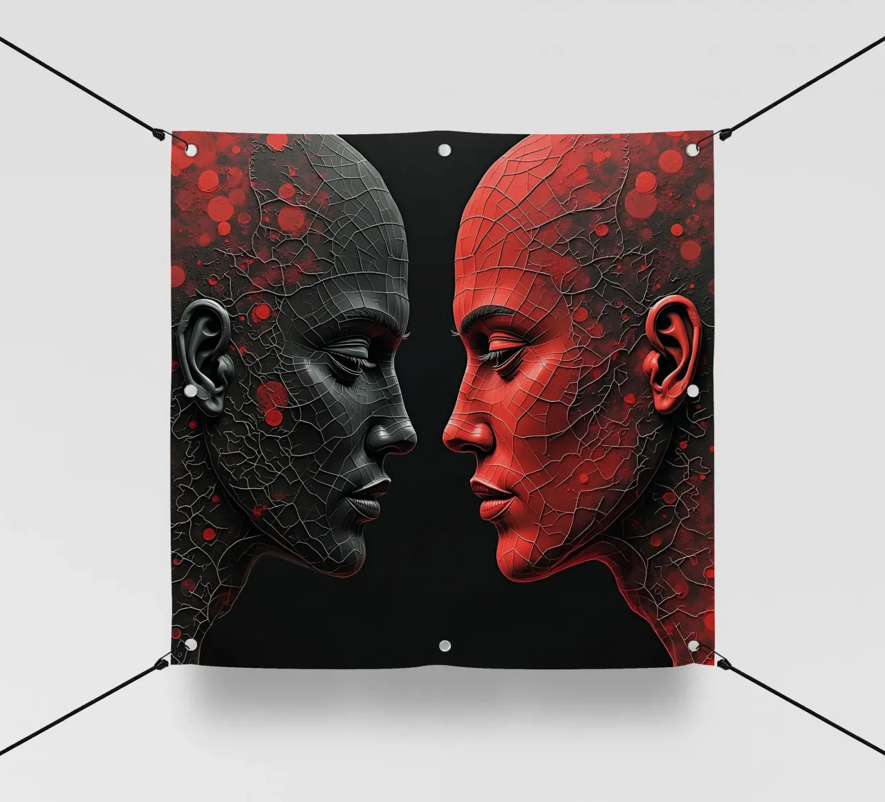 Immagine_specchio_rosso_1 telo in pvc da AI-Portraits by LK