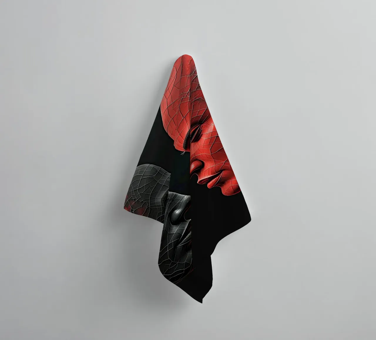 Mirror_image_red_1 towel by AI-Portraits by LK