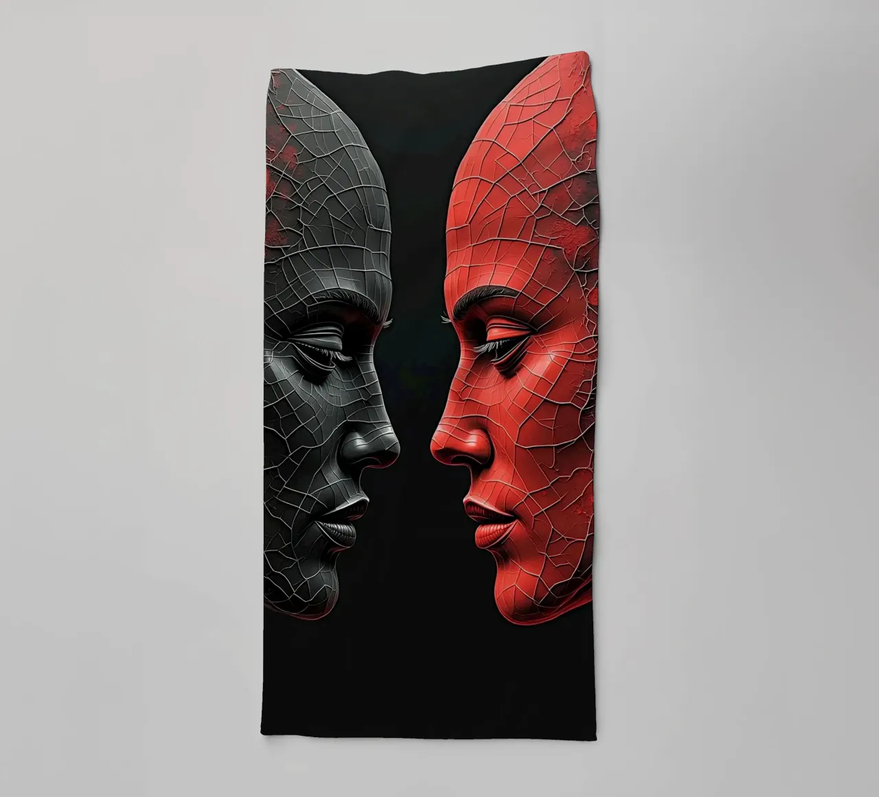 Mirror_image_red_1 towel by AI-Portraits by LK