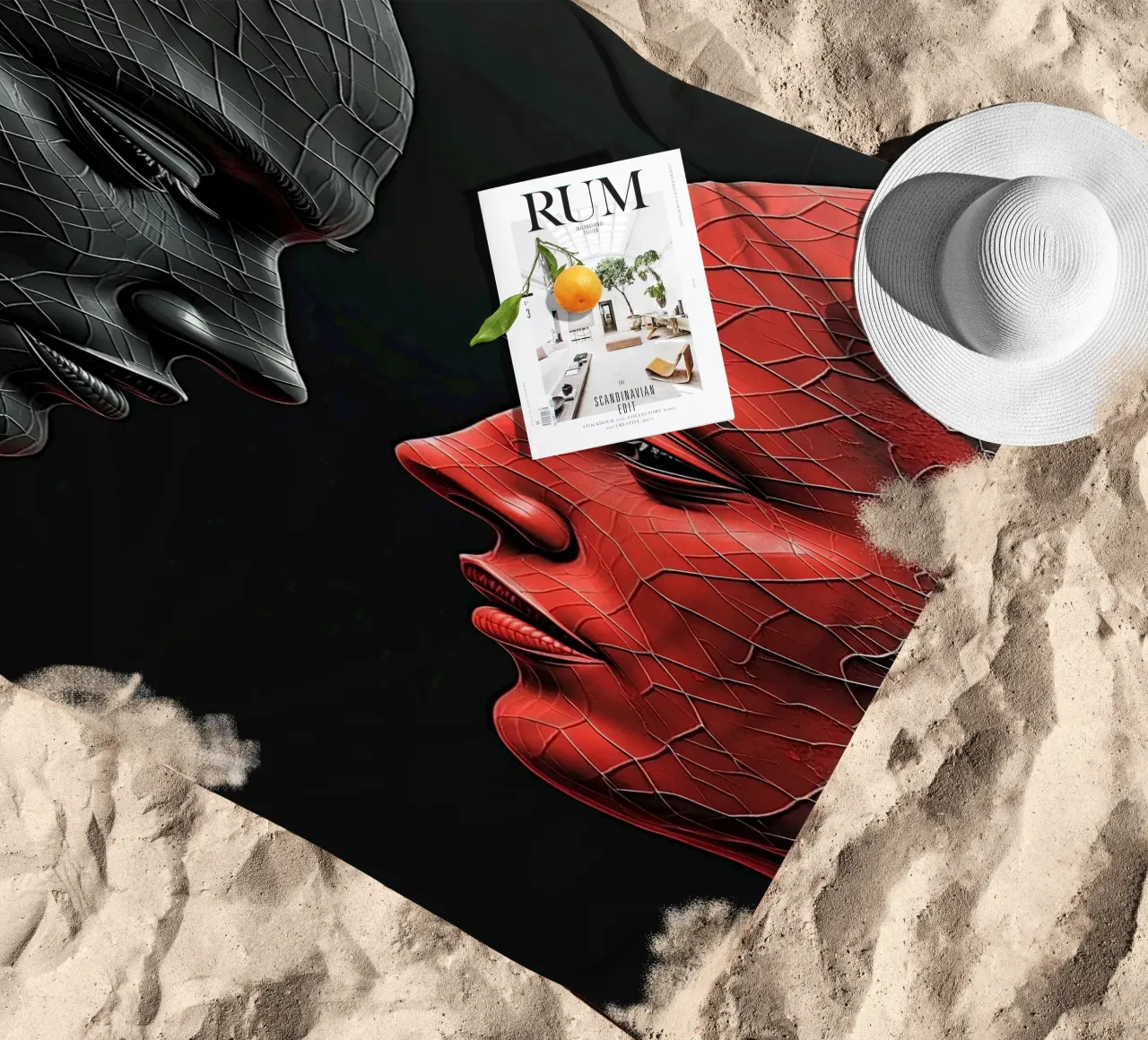 Immagine_specchio_rosso_1 telo mare da AI-Portraits by LK