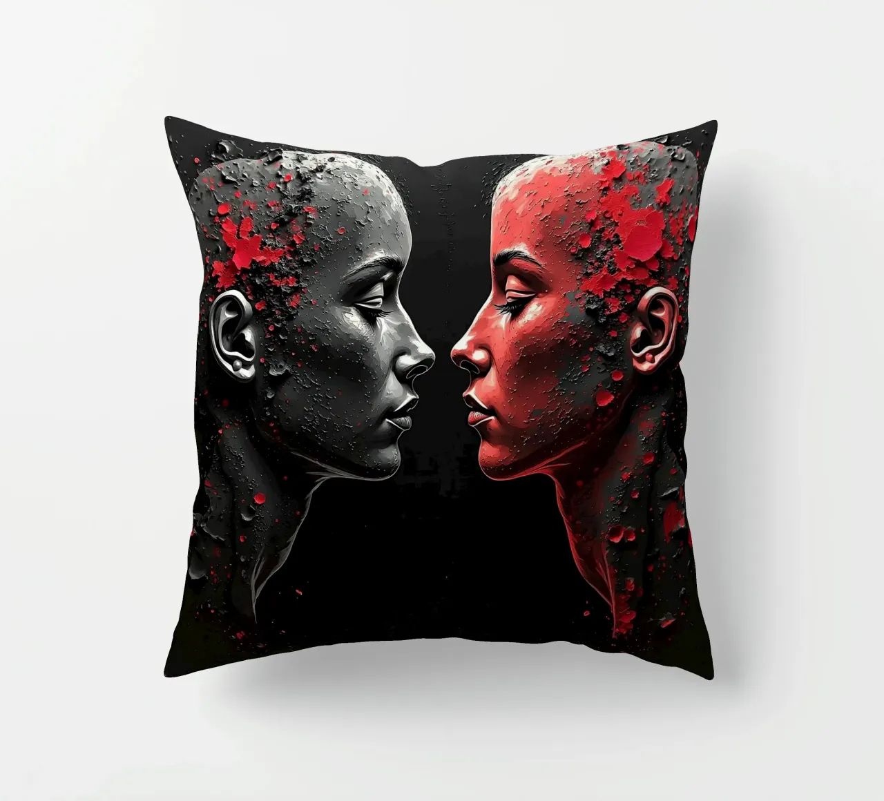 Immagine_specchio_rosso_2 cuscino da AI-Portraits by LK