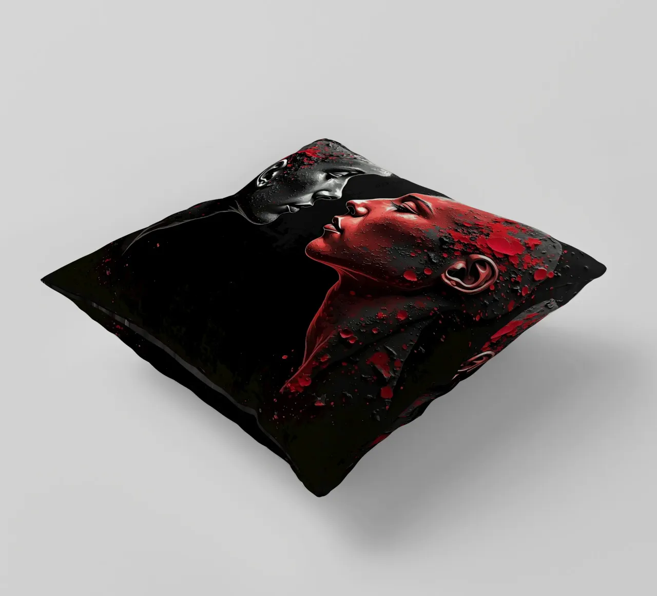 Immagine_specchio_rosso_2 cuscino da AI-Portraits by LK