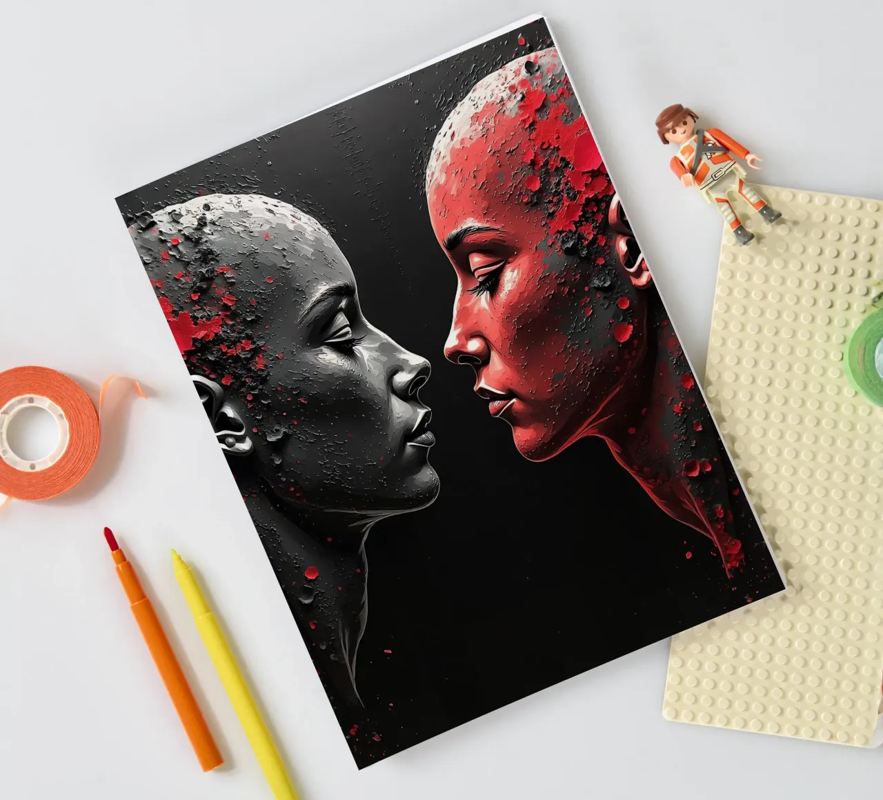 Mirror_image_red_2 notebook by AI-Portraits by LK